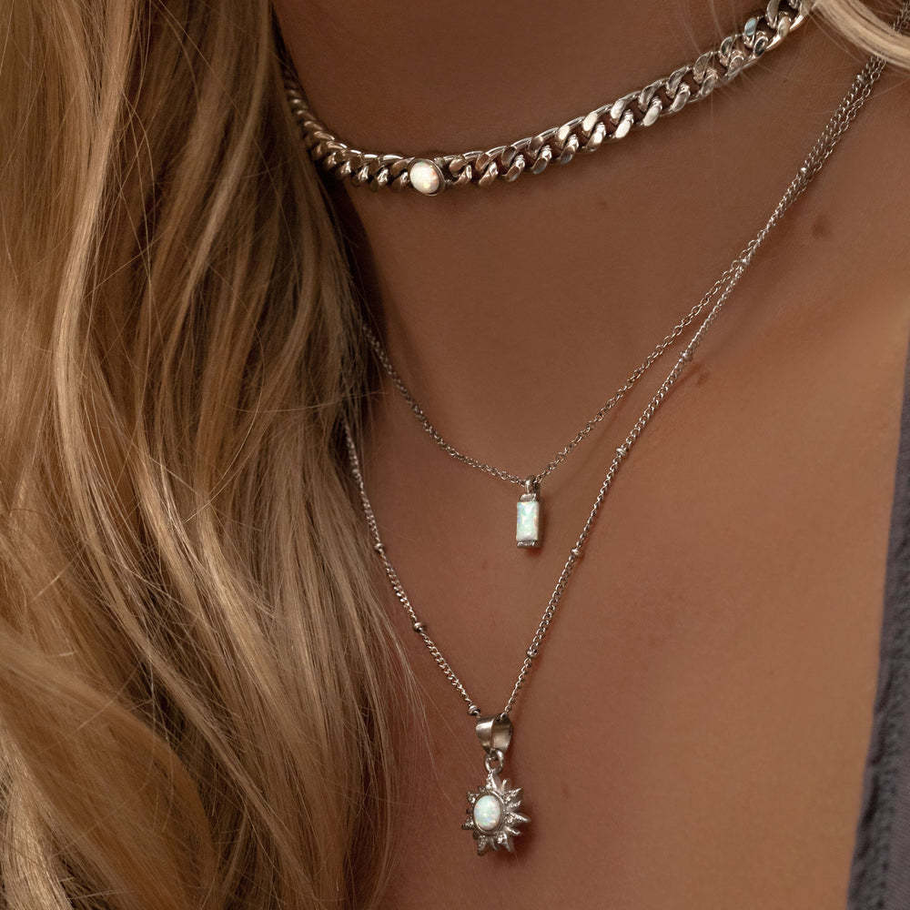 Natural Opal Sun Pendant Necklace - Trendy Radar