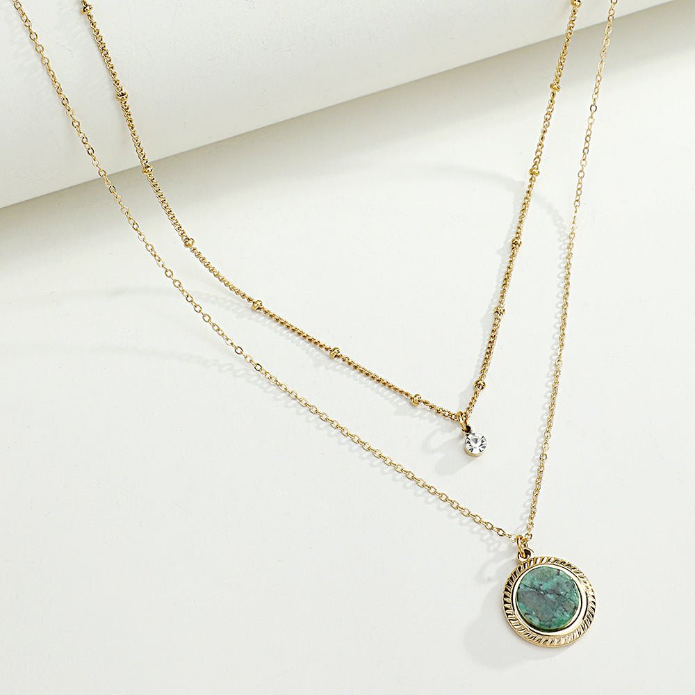 Natural Stone Pendant Layered Necklace - Trendy Radar