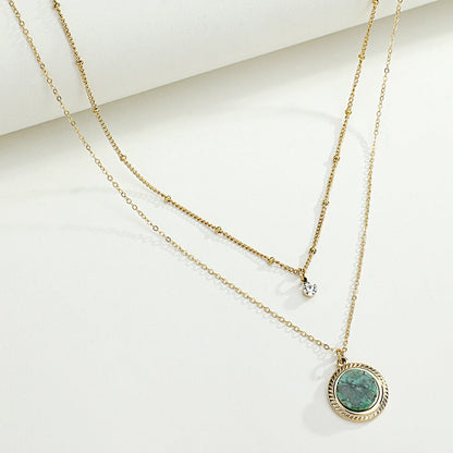 Natural Stone Pendant Layered Necklace - Trendy Radar