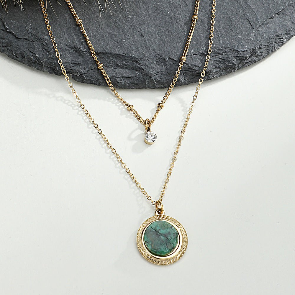 Natural Stone Pendant Layered Necklace - Trendy Radar