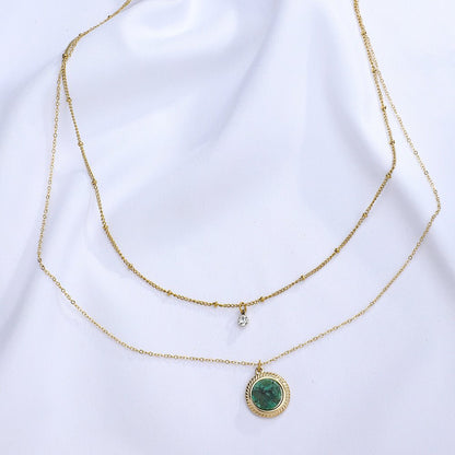 Natural Stone Pendant Layered Necklace - Trendy Radar