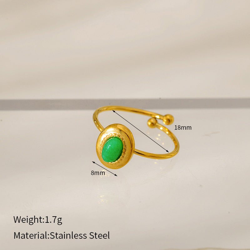 Natural Stone Turquoise Ring – Adjustable - Trendy Radar