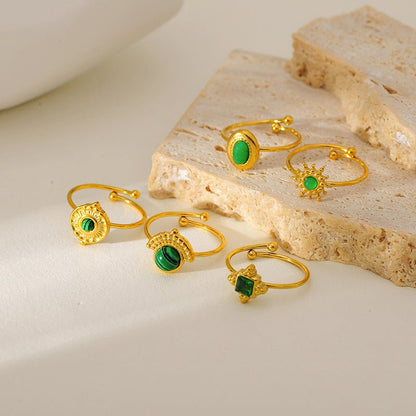 Natural Stone Turquoise Ring – Adjustable - Trendy Radar