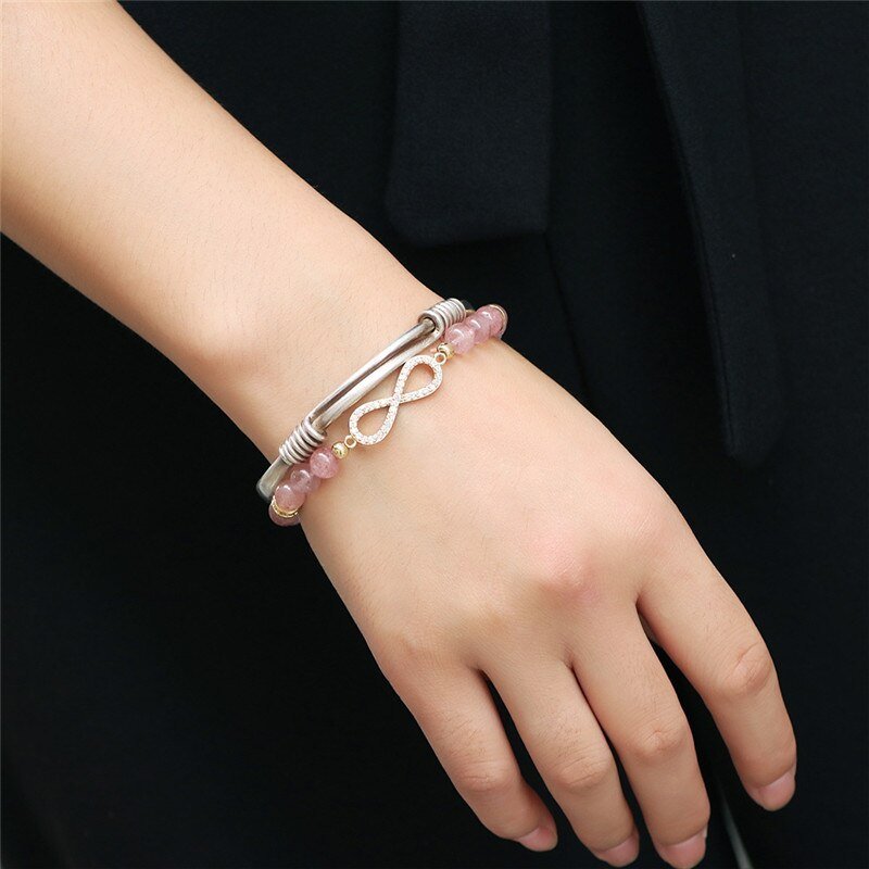 Natural Strawberry Crystal Zircon Bracelet - Trendy Radar