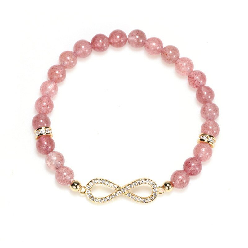 Natural Strawberry Crystal Zircon Bracelet - Trendy Radar