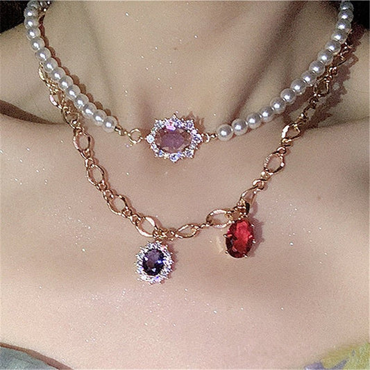 Pearl Zircon Pendant Necklace for Women - Trendy Radar