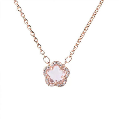 Pink Cherry Blossom Pendant Necklace - Trendy Radar