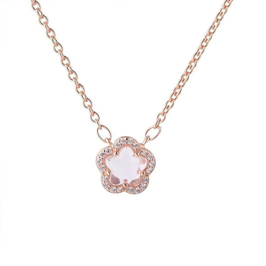 Pink Cherry Blossom Pendant Necklace - Trendy Radar