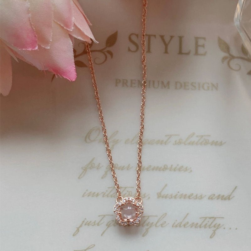 Pink Cherry Blossom Pendant Necklace - Trendy Radar