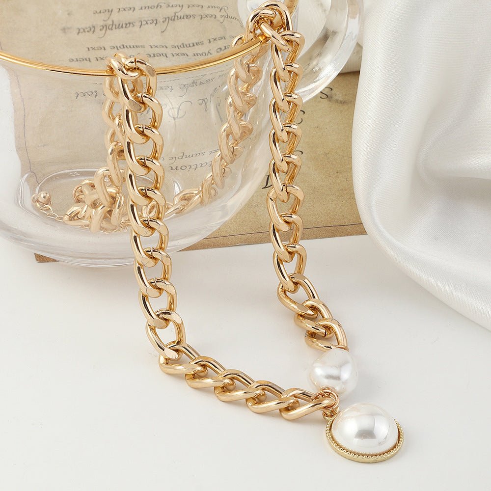 Punk Pearl Chain Necklace - Trendy Radar