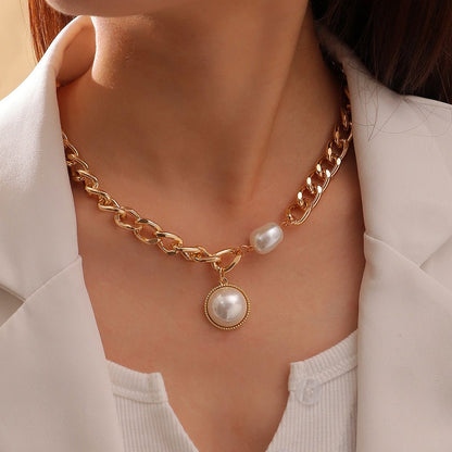 Punk Pearl Chain Necklace - Trendy Radar