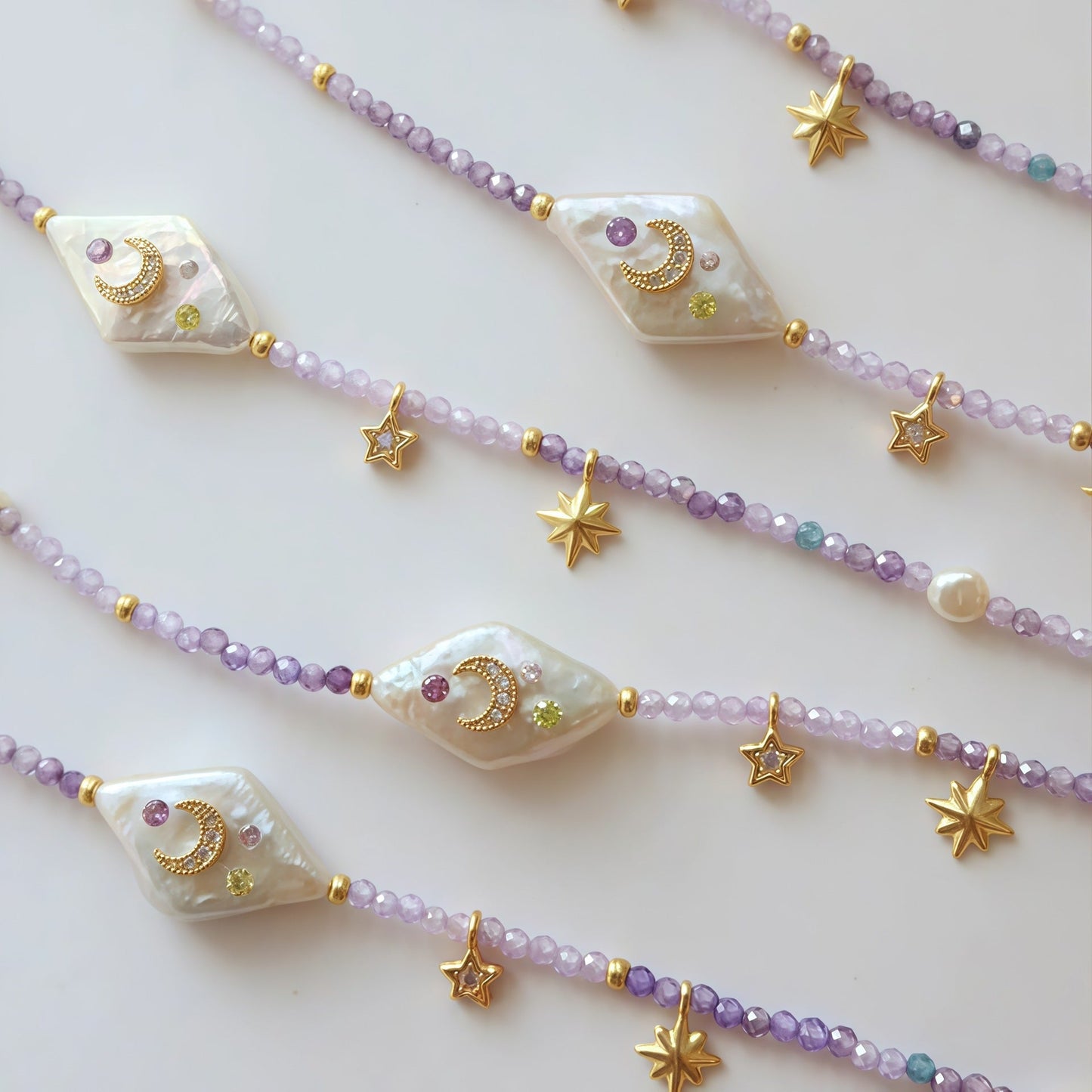 Purple Beaded Zircon Necklace for Women - Trendy Radar