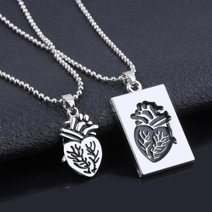 Puzzle Jewelry Real Anatomical Heart Couple Necklace - Trendy Radar
