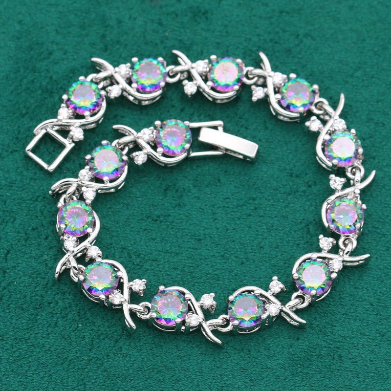 Retro Fashion Zircon Jewelry Set with Snake Chain Design - Trendy Radar