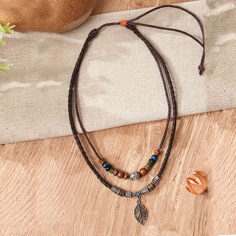 Retro Leaf Pendant Couple Necklace - Trendy Radar