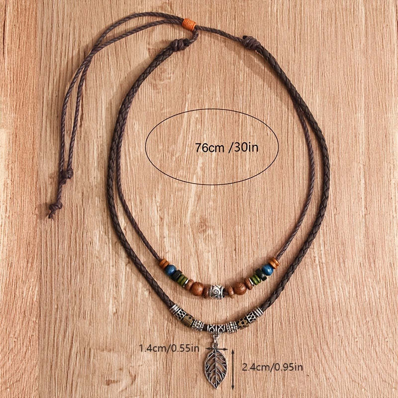 Retro Leaf Pendant Couple Necklace - Trendy Radar