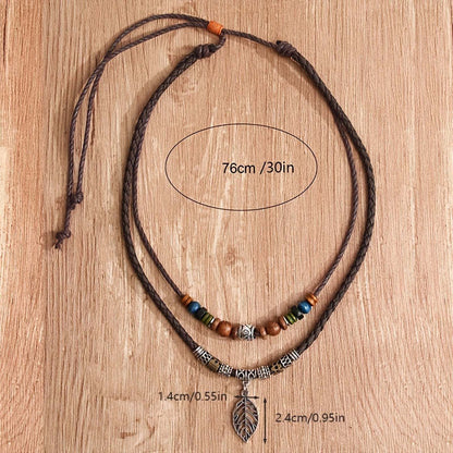 Retro Leaf Pendant Couple Necklace - Trendy Radar