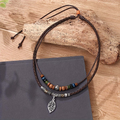Retro Leaf Pendant Couple Necklace - Trendy Radar
