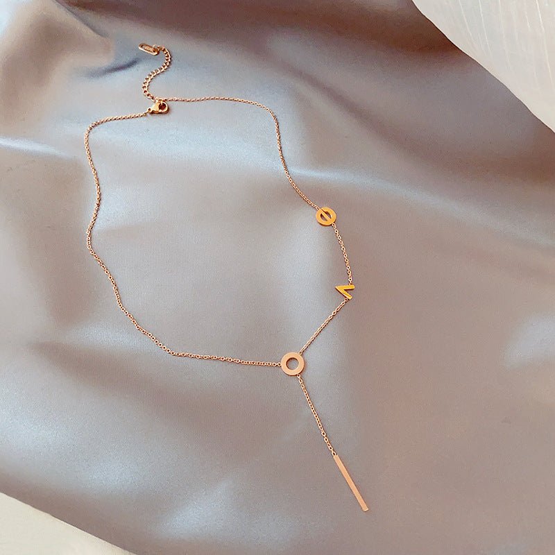 Roman Letter & Butterfly Clavicle Necklace - Trendy Radar