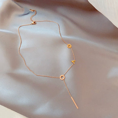 Roman Letter & Butterfly Clavicle Necklace - Trendy Radar