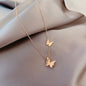 Roman Letter & Butterfly Clavicle Necklace - Trendy Radar