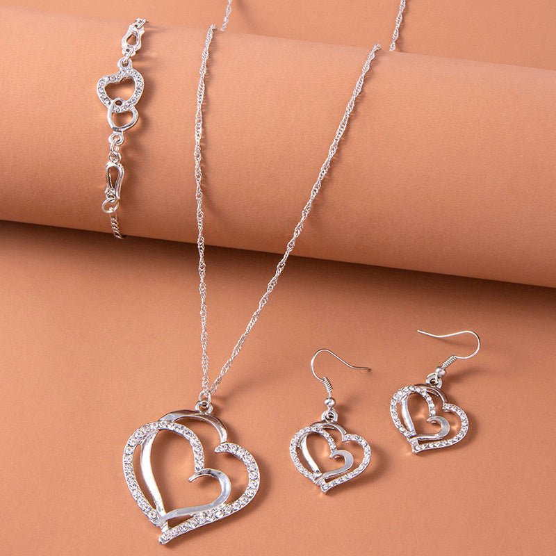 Romantic Crystal Heart Jewelry Set for Women - Trendy Radar