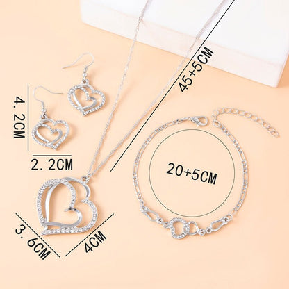 Romantic Crystal Heart Jewelry Set for Women - Trendy Radar