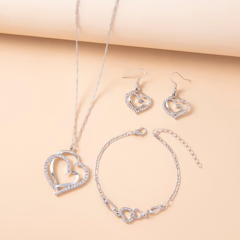Romantic Crystal Heart Jewelry Set for Women - Trendy Radar