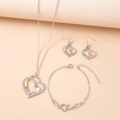Romantic Crystal Heart Jewelry Set for Women - Trendy Radar