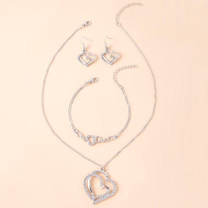 Romantic Crystal Heart Jewelry Set for Women - Trendy Radar