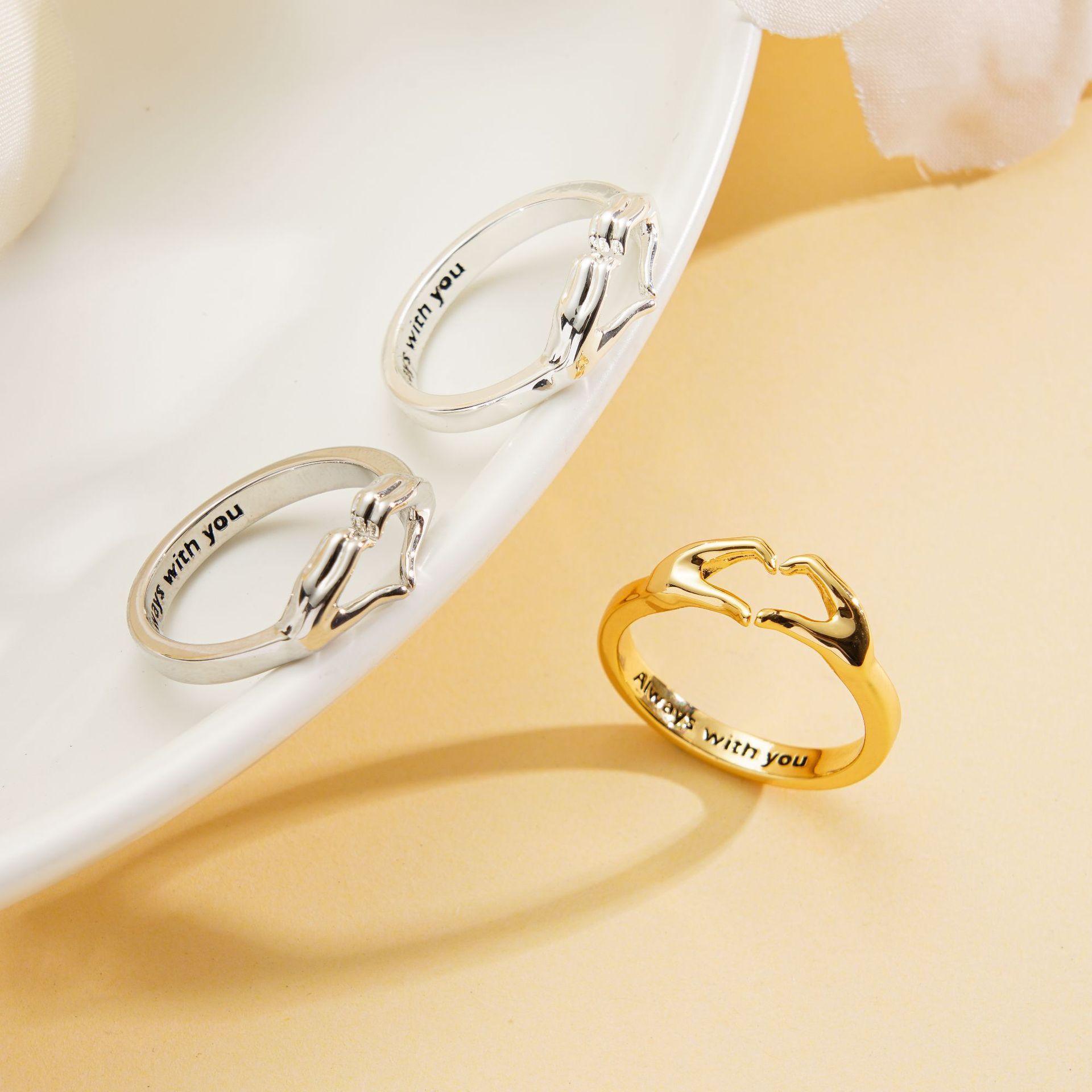 Romantic Hands Heart Couple Ring – Adjustable - Trendy Radar