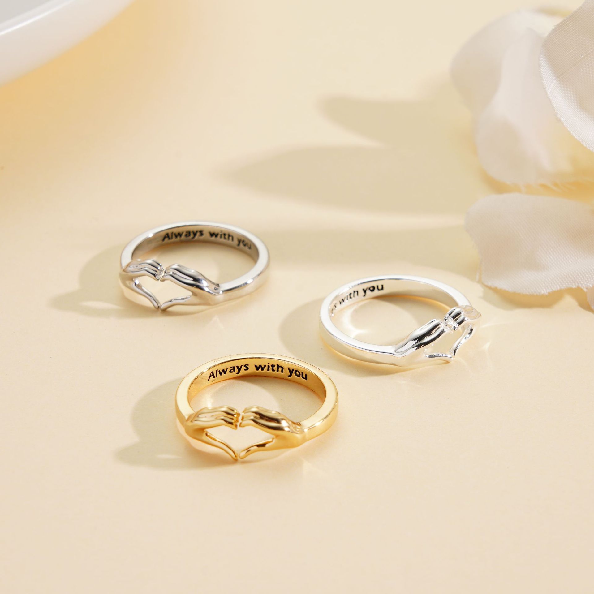Romantic Hands Heart Couple Ring – Adjustable - Trendy Radar