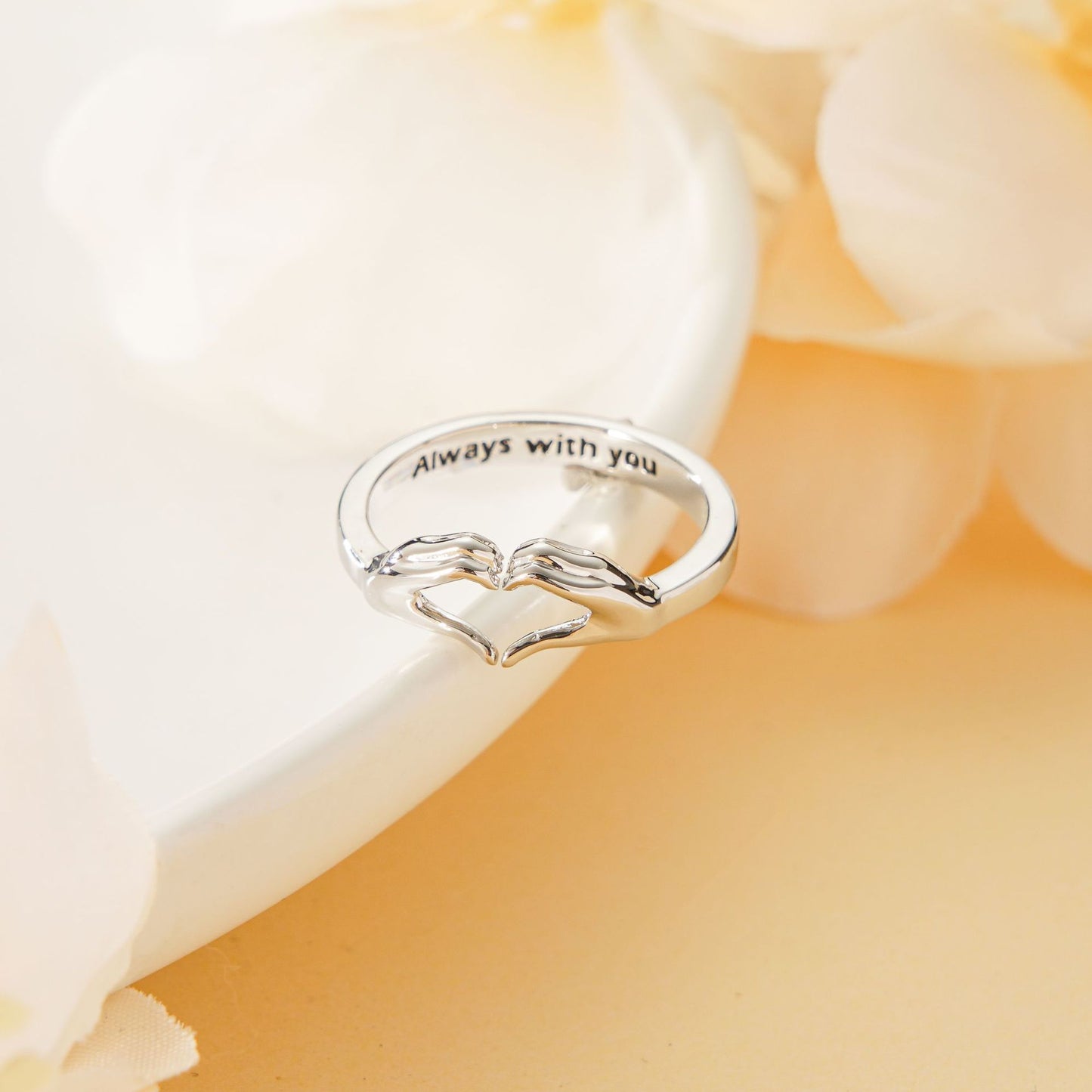 Romantic Hands Heart Couple Ring – Adjustable - Trendy Radar