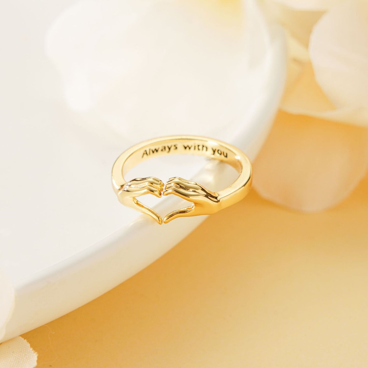 Romantic Hands Heart Couple Ring – Adjustable - Trendy Radar
