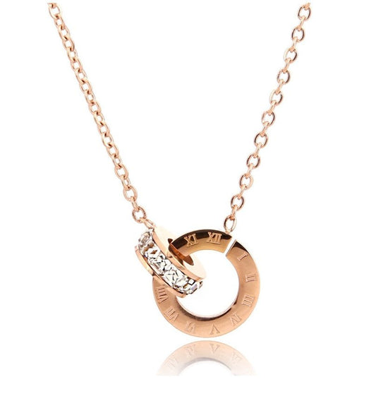 Rose Gold Roman Double Ring Jewelry Set for Women - Trendy Radar