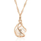 Rose Gold Temperament Hollow Zircon Pendant Collarbone Necklace - Trendy Radar