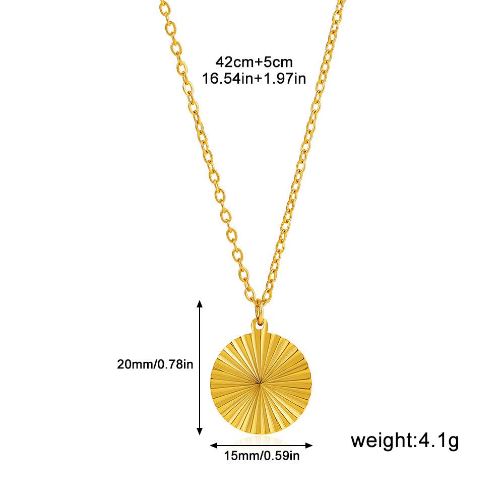Round, Heart, Square, or Bow Design with Water Wave Chain Necklace - Trendy Radar
