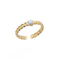 Round White Turquoise Ring - Adjustable - Trendy Radar
