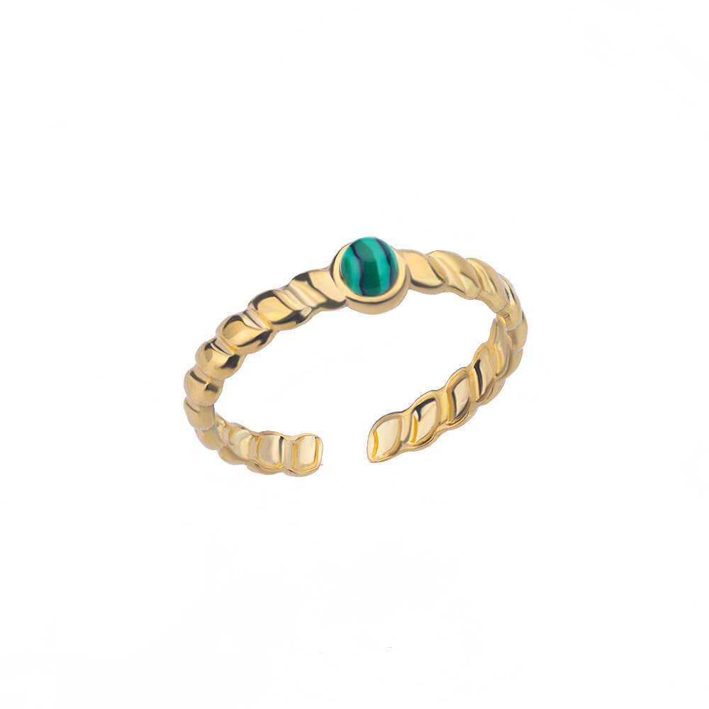 Round White Turquoise Ring - Adjustable - Trendy Radar
