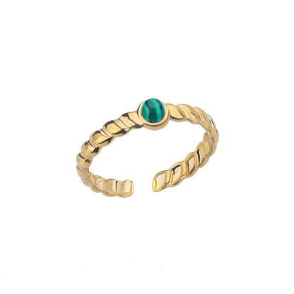 Round White Turquoise Ring - Adjustable - Trendy Radar