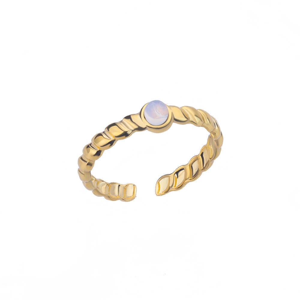 Round White Turquoise Ring - Adjustable - Trendy Radar