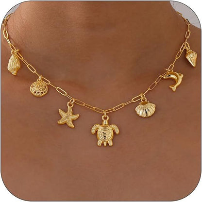 Shell & Sun Starfish Summer Beach Necklace - Trendy Radar