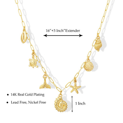 Shell & Sun Starfish Summer Beach Necklace - Trendy Radar