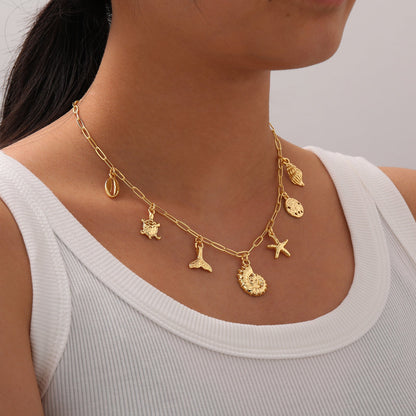 Shell & Sun Starfish Summer Beach Necklace - Trendy Radar