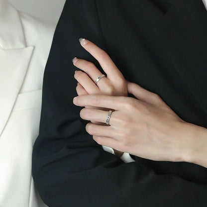 Silver Glacier Couple Rings – Adjustable - Trendy Radar