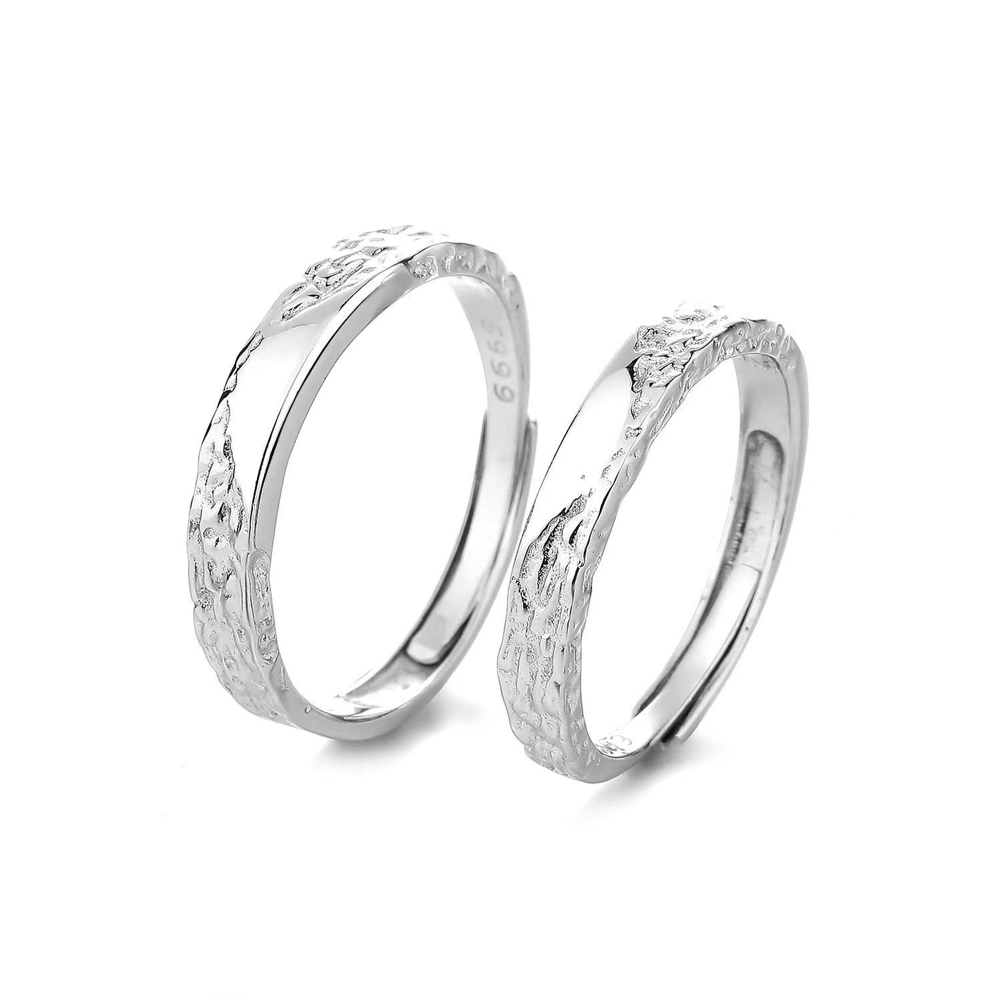 Silver Glacier Couple Rings – Adjustable - Trendy Radar