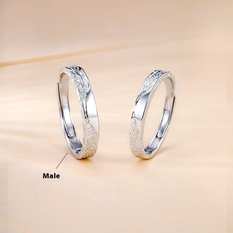 Silver Glacier Couple Rings – Adjustable - Trendy Radar