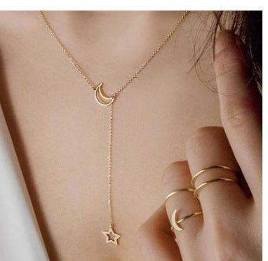 Simple Moon Star Necklace - Trendy Radar