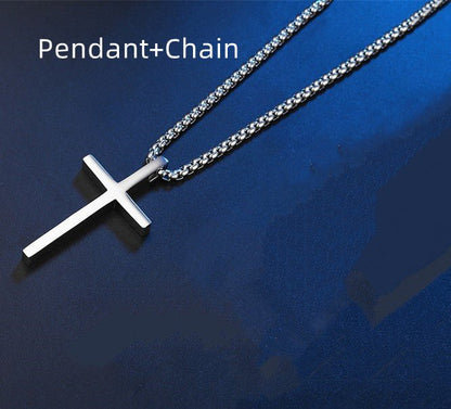 Simple Titanium Steel Cross Pendant Necklace - Trendy Radar