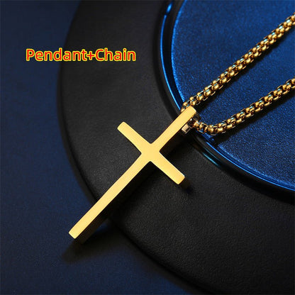 Simple Titanium Steel Cross Pendant Necklace - Trendy Radar